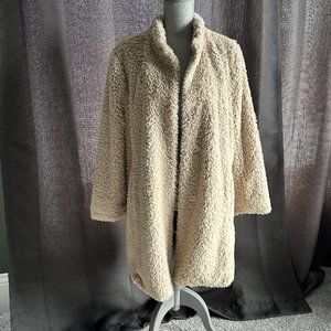 Sherpa Style Cream Colored Faux Fur Coat